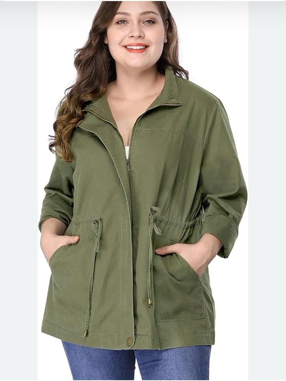 Ci Sono Olive Utility Hooded Jacket - Picture 2 of 9